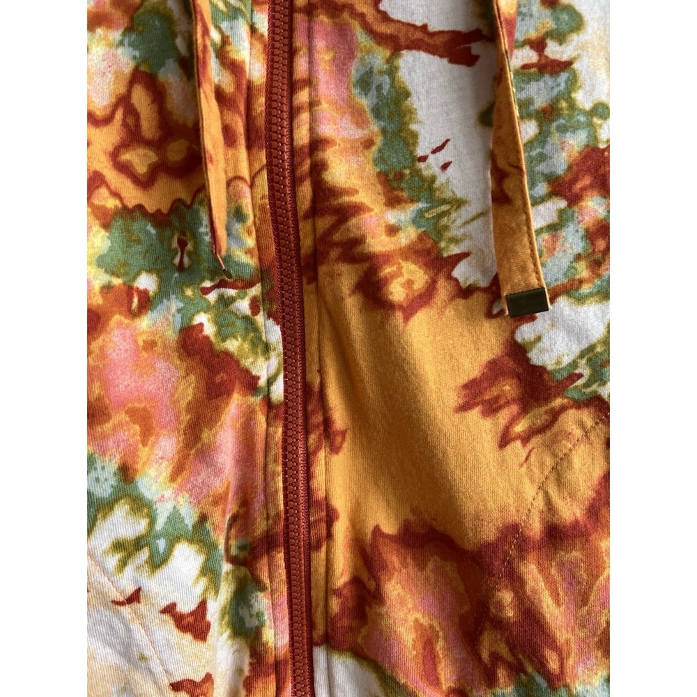 LOGO Lounge Lori Goldstein Tie Dye Zip Hoodie Jacket Orange Boho Autumn Size M‎ - Picture 6 of 6